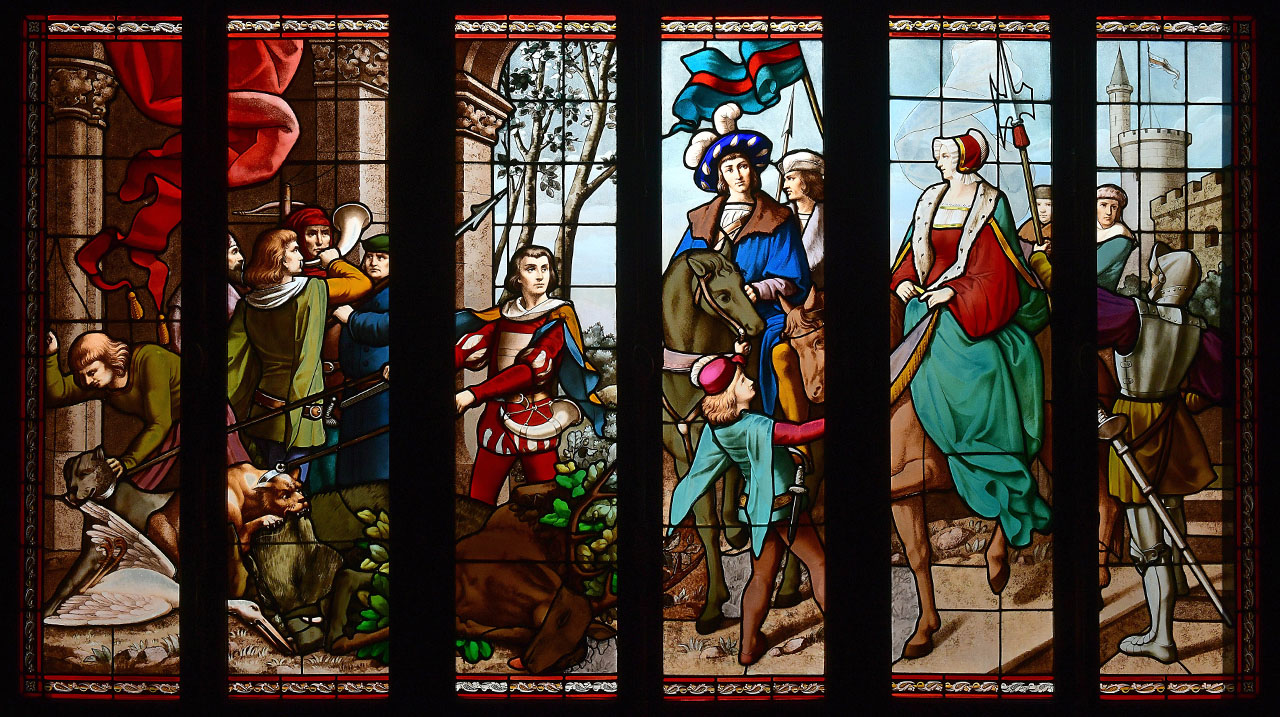 Photo of the magnificent stained glass window of the Château de Bligny